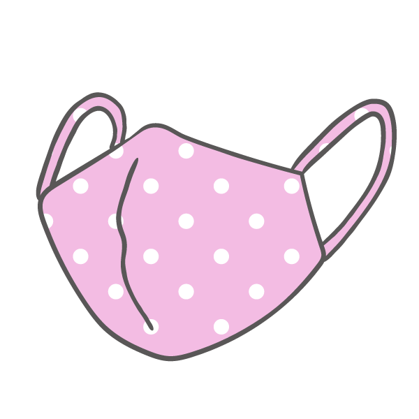 ピンクのデザインのマスク